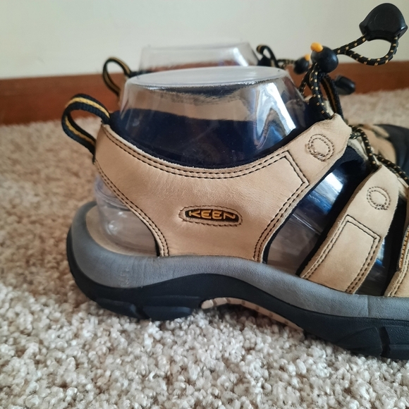 Keen Newport Leather Hiking Sandals Light Tan Pull Cord Slip On Size 7 - Picture 4 of 15